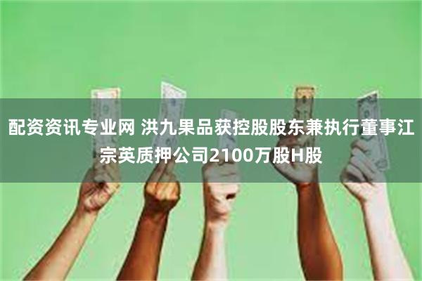 配资资讯专业网 洪九果品获控股股东兼执行董事江宗英质押公司2100万股H股