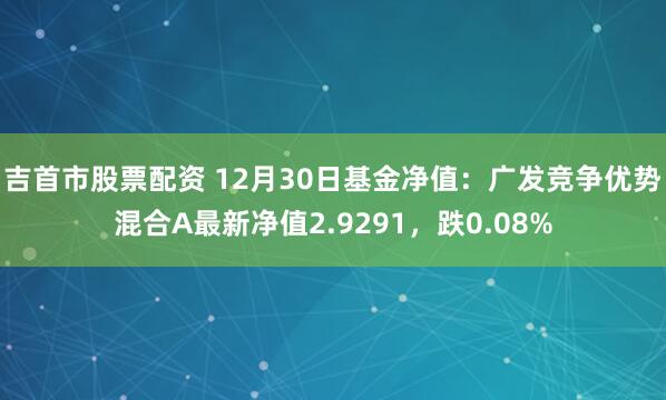 吉首市股票配资 12月30日基金净值：广发竞争优势混合A最新净值2.9291，跌0.08%