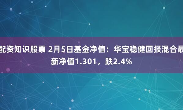 配资知识股票 2月5日基金净值：华宝稳健回报混合最新净值1.301，跌2.4%