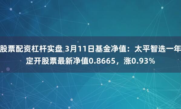 股票配资杠杆实盘 3月11日基金净值：太平智选一年定开股票最新净值0.8665，涨0.93%